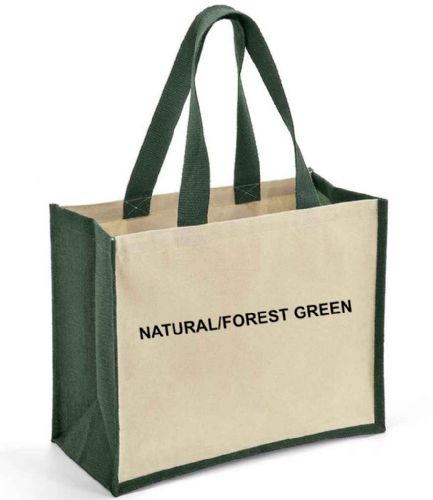 Jute shopper with colour inserts